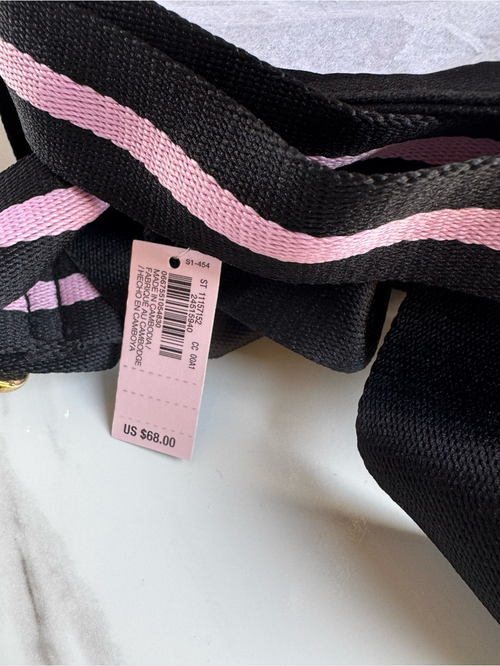 Victoria's Secret Black Tote with Pink Center Stripe and LOVE Logo - Picture 10 of 10